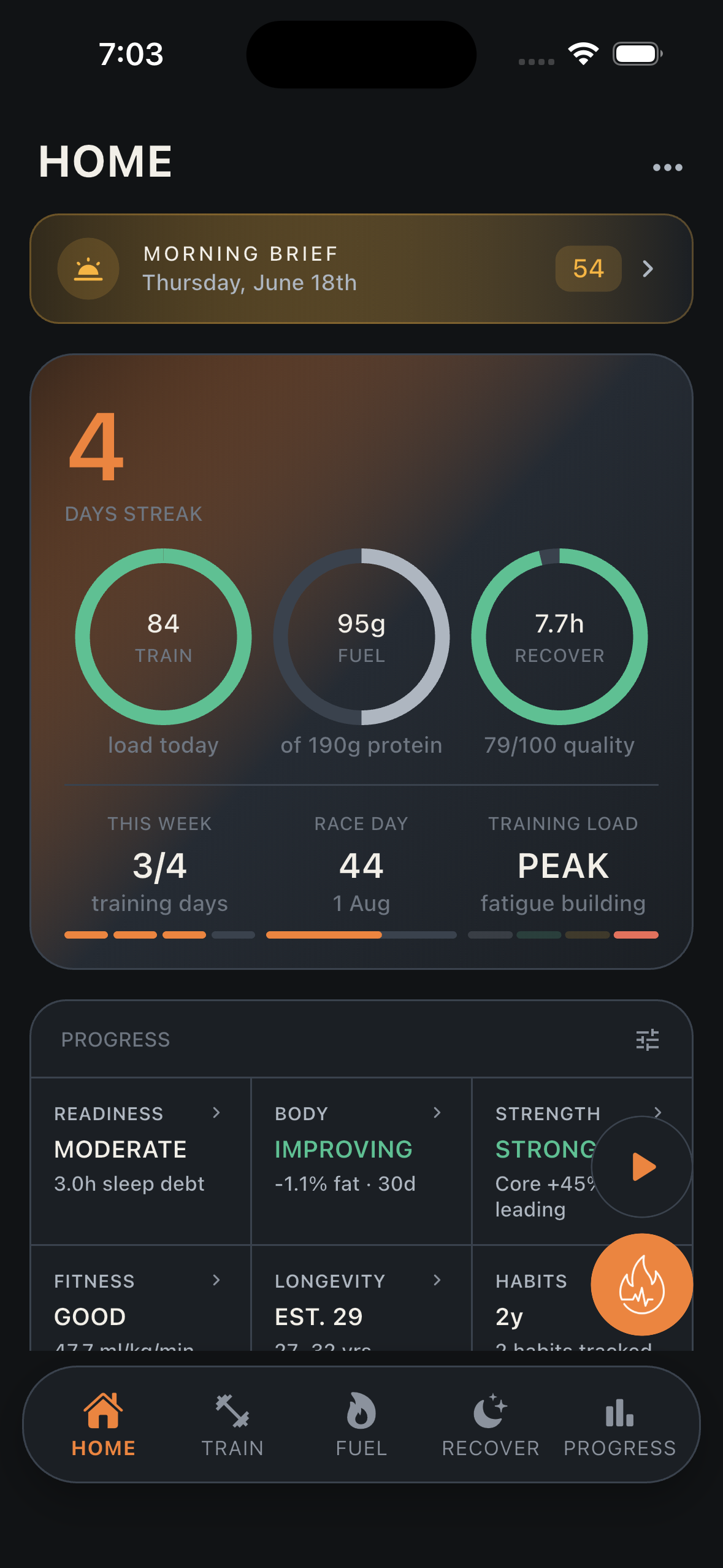 FORM2 home dashboard